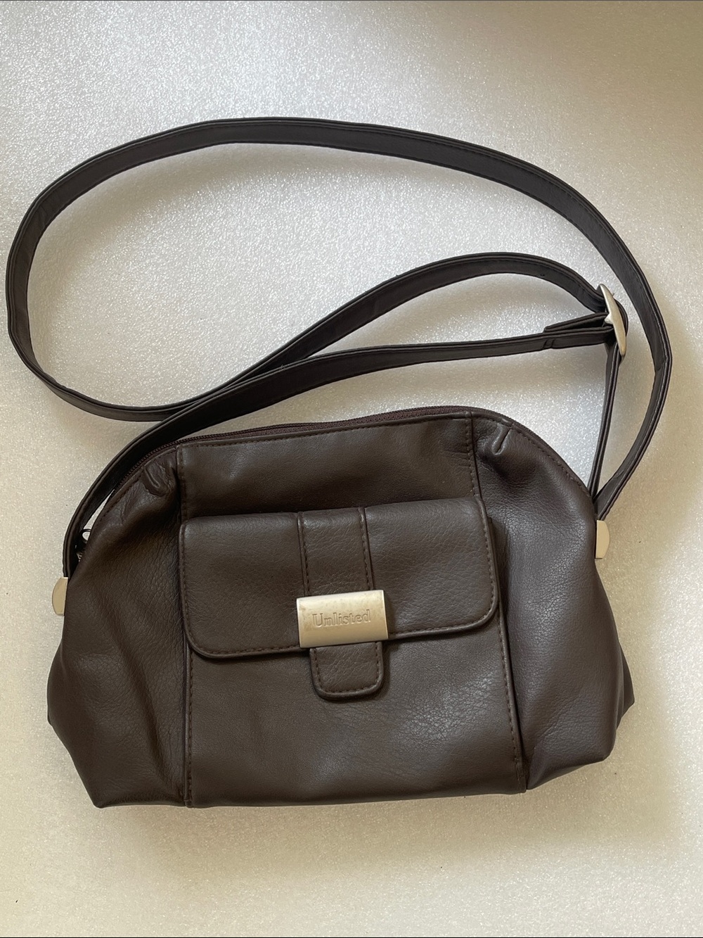 Dark Brown Leather Crossbody Bag with Front Pocket